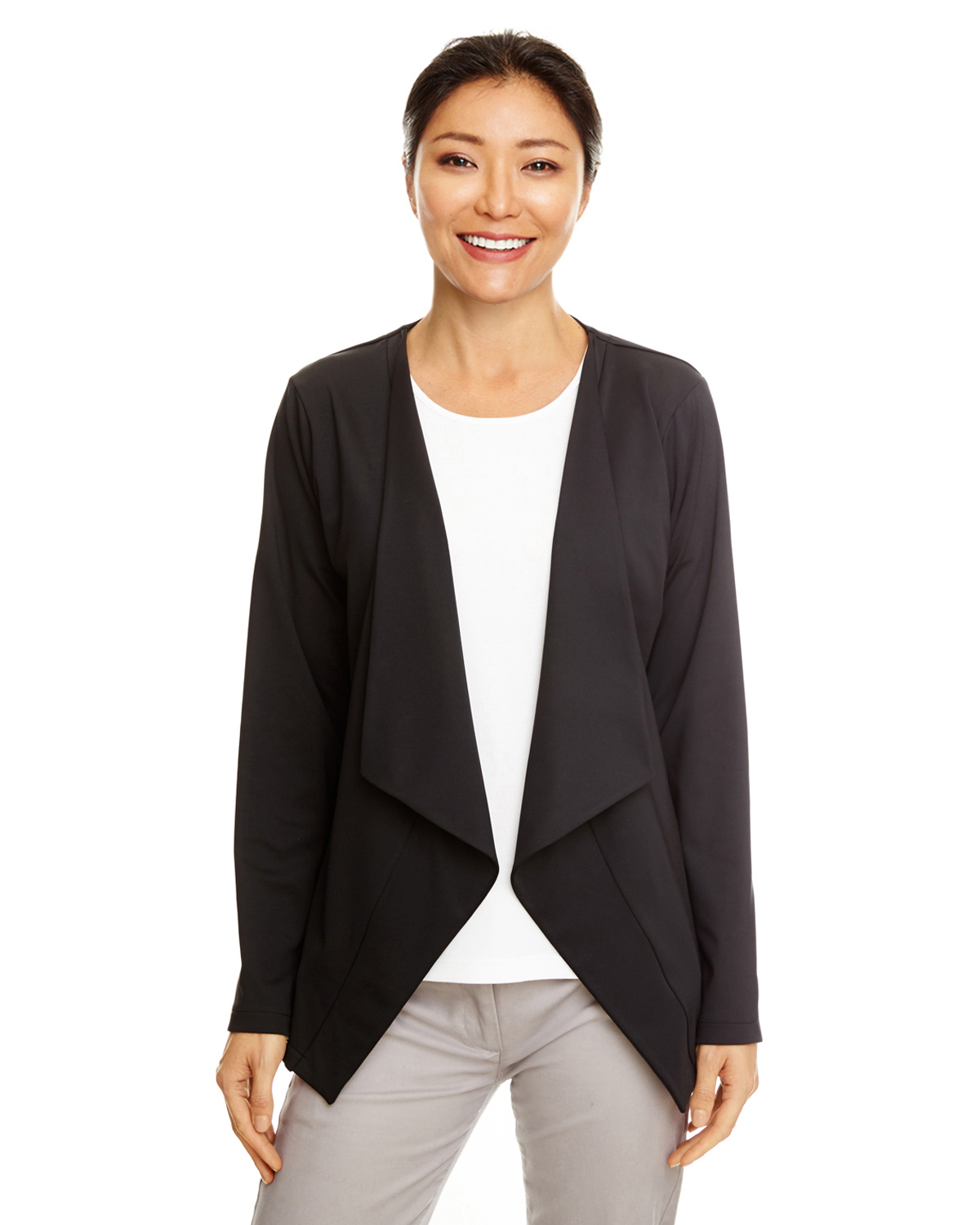 DP465W Devon & Jones Perfect Fit™ Draped Open Blazer